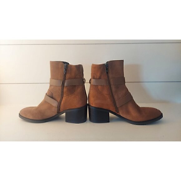 Donald Pliner Saddle Motorcycle Bootie/NWOB, Size 10M - Picture 2 of 9